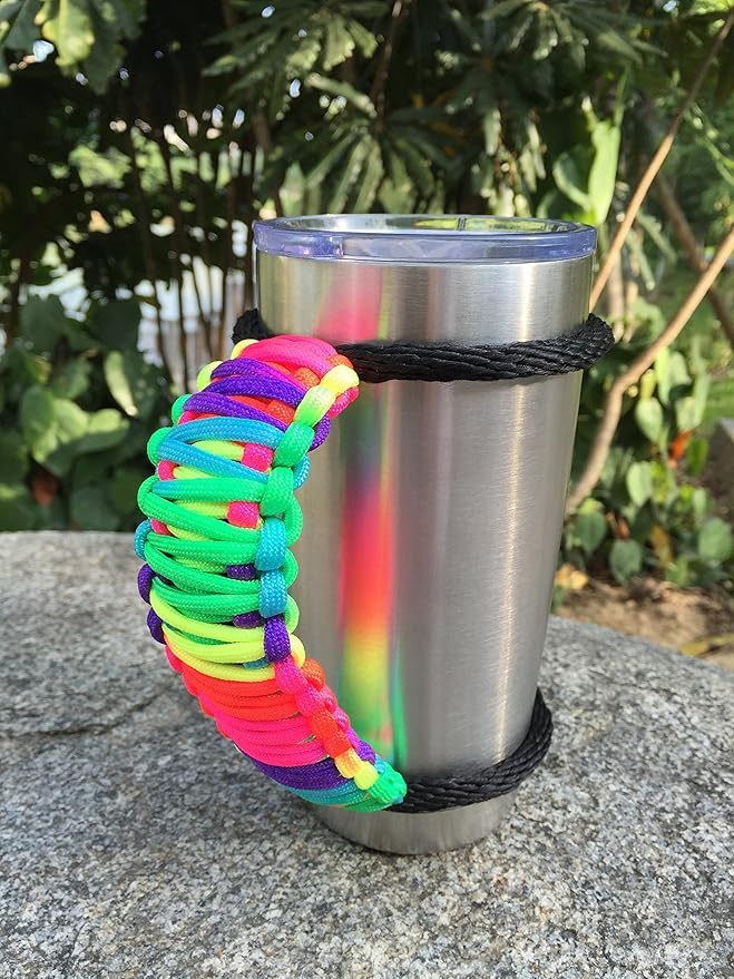 Handmade Paracord Handle for Yeti/Rtic/Ozark Trail Rambler 20 Oz Tumbler. Colorful