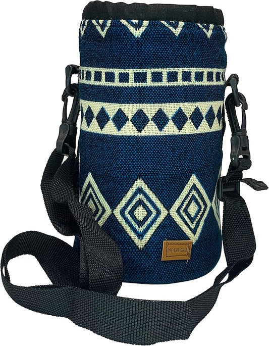 Water Bottle Holder w/Strap | Bottle Sleeve Carrier for Walking, Backpacking | Hydro and Iron Flask Sling Bag | Bottle Protector for Beer Water Coffee Wine | Camping Accessories (32 oz, Laguna Blue)
