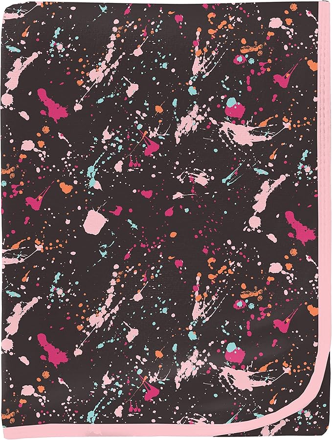 KicKee Pants Print Swaddle Blankets, Made from Viscose from Bamboo Fabric Making it a Silky Soft Baby Blanket, 40” x 29” (Calypso Splatter Paint - One Size)