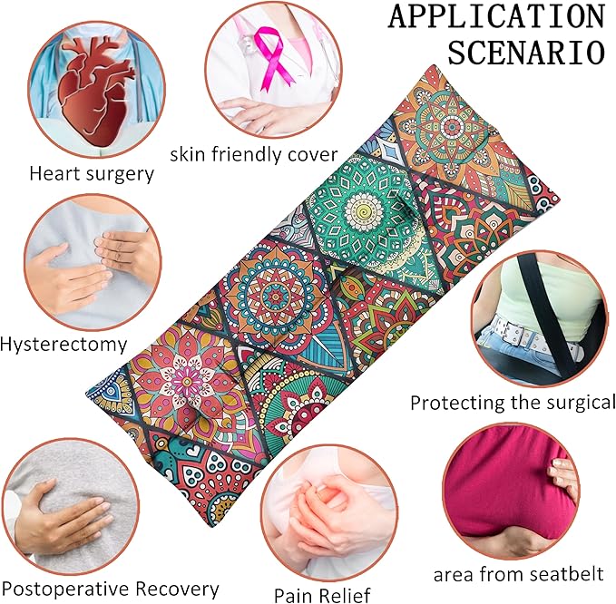 Mastectomy Pillow, Hysterectomy Pillow, Post Heart Surgery Seatbelt Pillow, C Section Recovery Pillow, Port Pillow for Chemo Patients, Pacemaker Seatbelt Protection, Breast Cancer Gifts for Women