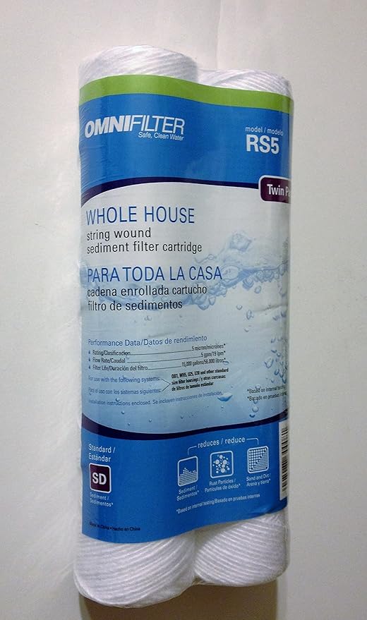 OMNIFilter RS5-DS Universal Whole House Filter Cartridge 2 Pack