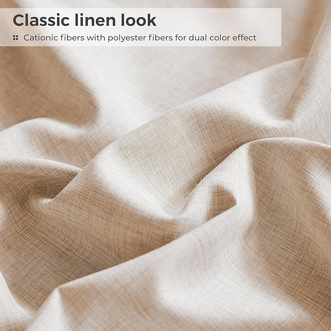 King Sheets Brown, Ultral Soft Cationic Linen Look Sheets, Luxury Cooling Cozy Bed Sheet Set with Non-Slip Fitted Sheet