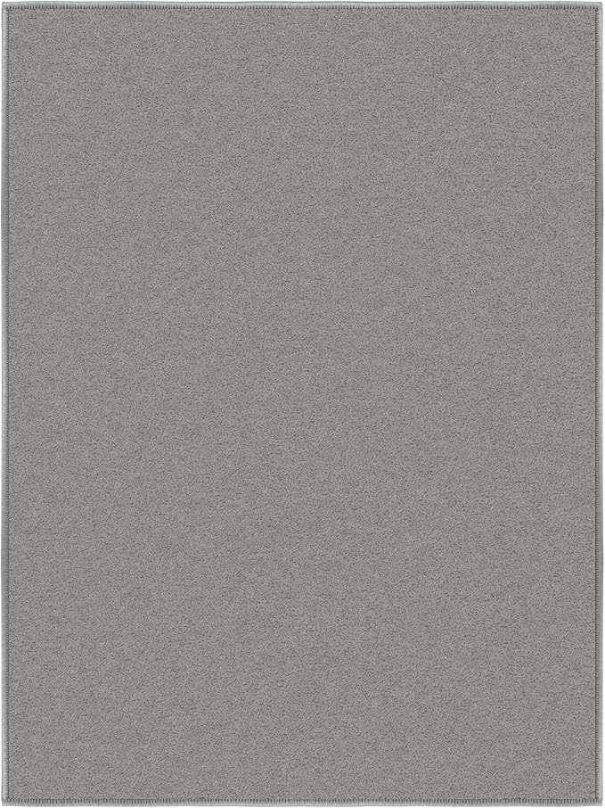 Machine Washable Modern Solid Design Non-Slip Rubberback 2x3 Traditional Area Rug for Entryway, Bedroom, Kitchen, Bathroom, 2'3" x 3', Gray