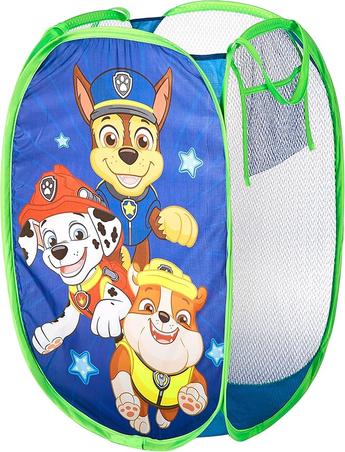 Nickelodeon Paw Patrol Chase, Rubble and Marshall Pop Up Hamper with Durable Carry Handles, 21'' H x 13.5'' W X 13.5'' L