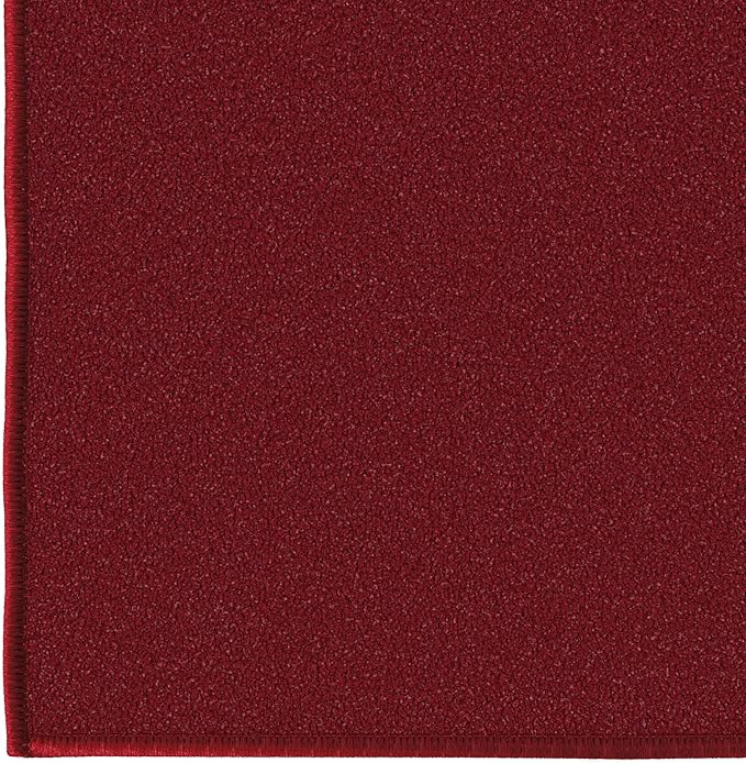 Machine Washable Modern Solid Design Non-Slip Rubberback 3x10 Traditional Runner Rug for Hallway, Kitchen, Bedroom, Living Room, 2'7" x 9'10", Red