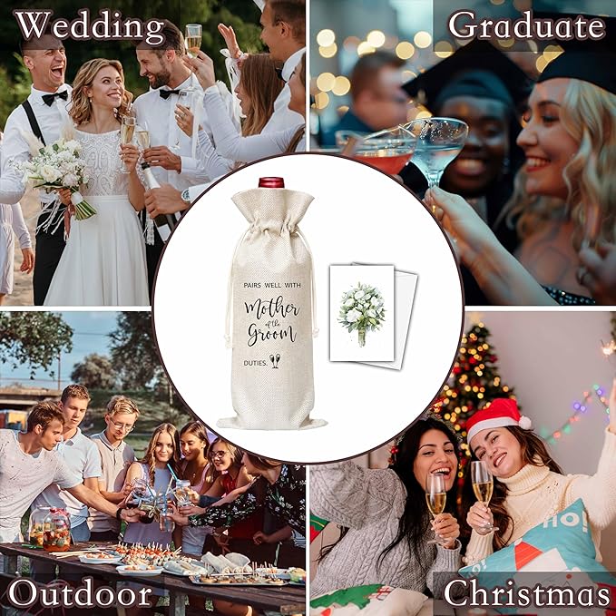 Dskly Mother Of The Groom Gifts Wine Bag & Card, Wine Bag Gifts For Mother-In-Law From Bride Groom, Pairs Well With Mother Of The Groom Wine Bag For Bridal Shower Wedding Engagement Party -36