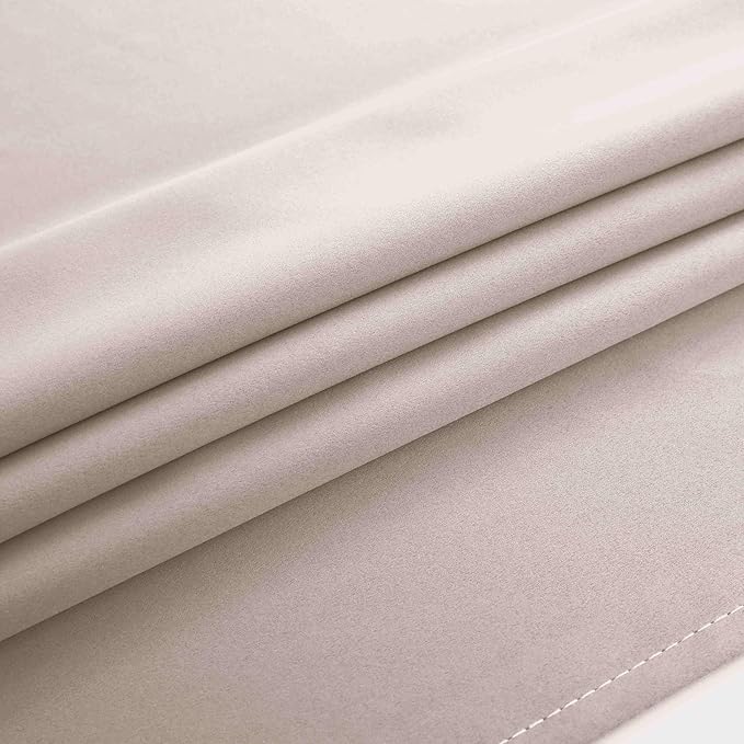 Mrs.Naturall 96 Inch Long Living Room Curtains Drapes 2 Panel Set,Blackout Thermal Light Blocking Boho Farmhouse Earth Earthy Tone Curtains for Sunroom,Taupe