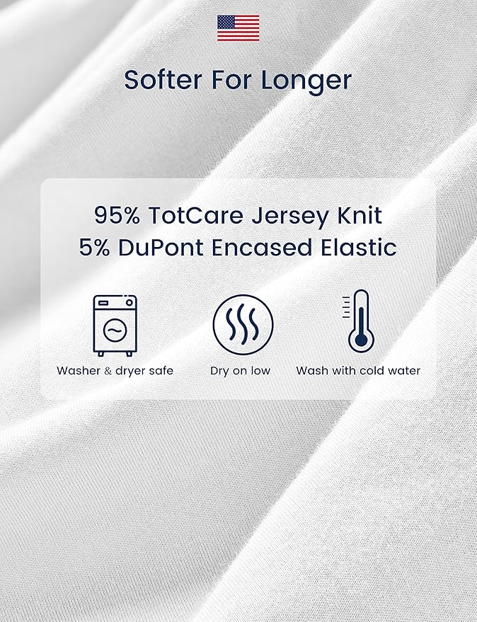 TotAha Premium Stretchy Crib Sheets (2-Pack)-Hypoallergenic, Silky Comfort, Buttery Soft, Calming Effect, All-Season Jersey-Knit Sheets, 28 X 52 X 9'' (Blue Flower & Small Floral)