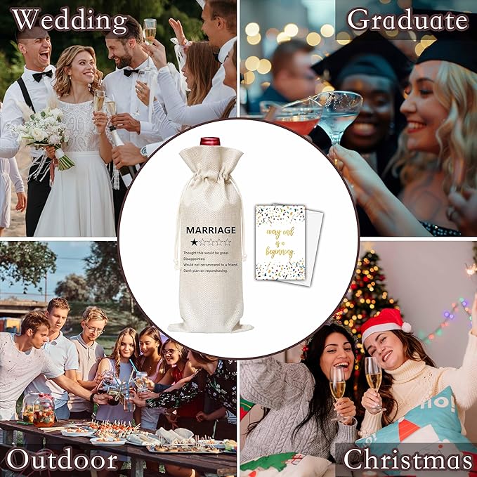 Dskly Divorce Gifts Wine Bag & Card, New Beginning Gifts, Break Up Wine Bag Gifts For Divorced Women Men Friends Sisters, Pairs Well With New Beginnings Wine Bag For Divorce Party -45