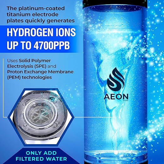 Hydrogen Water Bottle Generator - Hydrogen Water Machine with SPE & PEM Technology, Portable & Rechargeable, Water Ionizer up to 4700ppb, Hydrogen Water Generator for Travel & Exercise-9.5oz