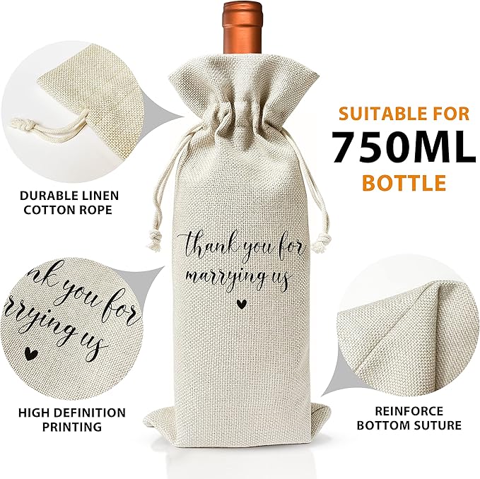 Wedding Gifts Wine Bag (1pc) - Pairs well with getting married, Engagement Gift for Couples, Gift for her, Engagement Wine Bag - Mr and Mrs Wedding Gift - Bride and Groom - Bridesmaid Gift- HiMo255