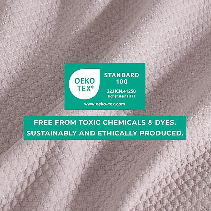 Queen Size Pink Quilt Set. Stonewashed, Ultra-Soft, Lightweight Box Stitch Bedding Sets for Boys & Girls. College Dorm Essentials, 3 Piece Set, 1 Quilt 2 Pillow Shams (Full / Queen, Rose Pink)