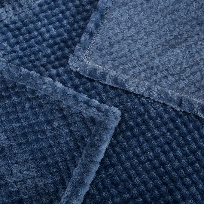 Fuzzy Blanket or Fluffy Blanket for Baby, Soft Warm Cozy Coral Fleece Toddler, Infant or Newborn Receiving Blanket for Crib, Stroller, Travel, Decorative (28Wx40L, XS-Smoked Blue)