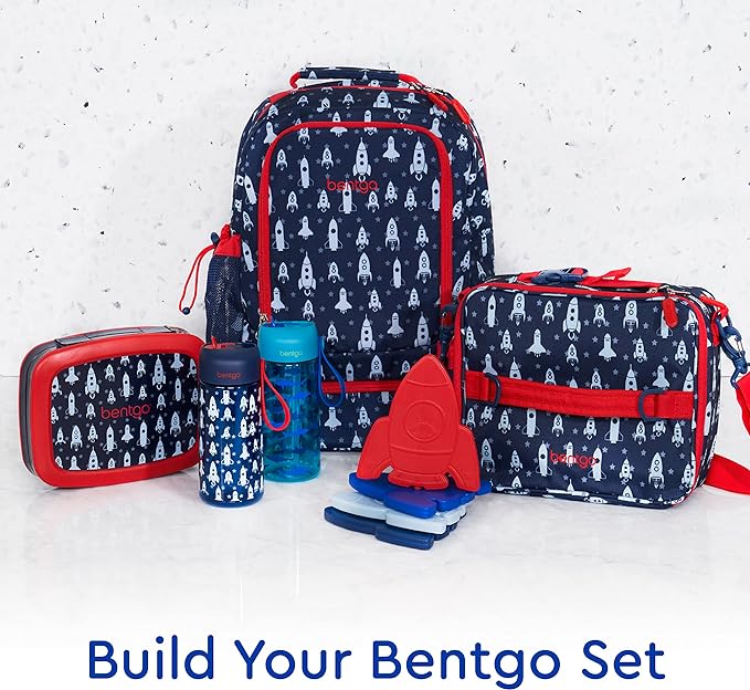 Bentgo Kids Water Bottle 2-Pack - Leak-Proof, Durable Tritan™, BPA-Free 15 oz Cup for Kids/Toddlers 3+; Flip-Up Straw; Dishwasher Safe for School/Sports/Daycare/Camp (Rocket/Shark)