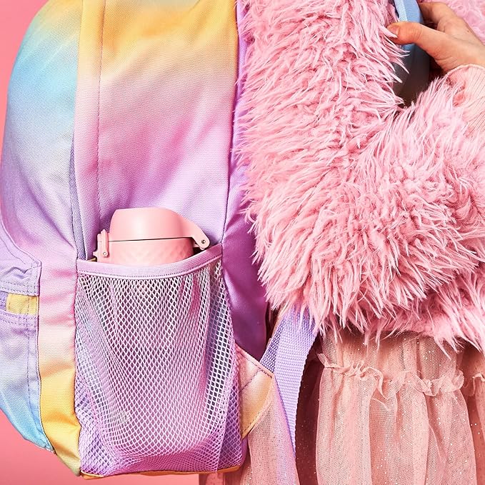 Ion8 Small Water Bottle, 350 ml/12 oz, Leak Proof, Easy to Open, Secure Lock, Dishwasher Safe, BPA Free, Carry Handle, Hygienic Flip Cover, Easy Clean, Odor Free, Carbon Neutral, Rose Quartz Pink