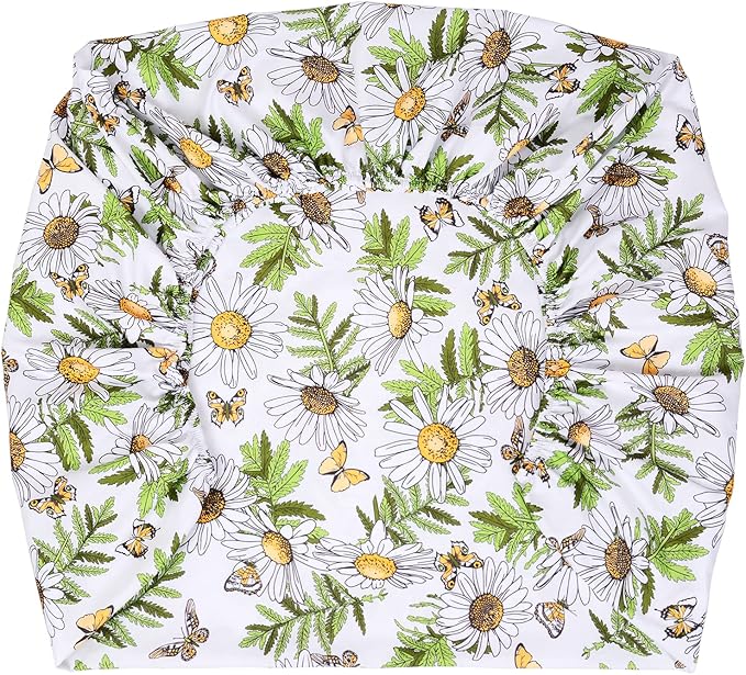 JISEN Baby Crib Sheet 1 Piece Portable Fitted Crib Sheet for Standard Crib and Toddler Mattresses Nursery Bed Decor for Boys Girls 28x52 Inch Daisy Butterfly