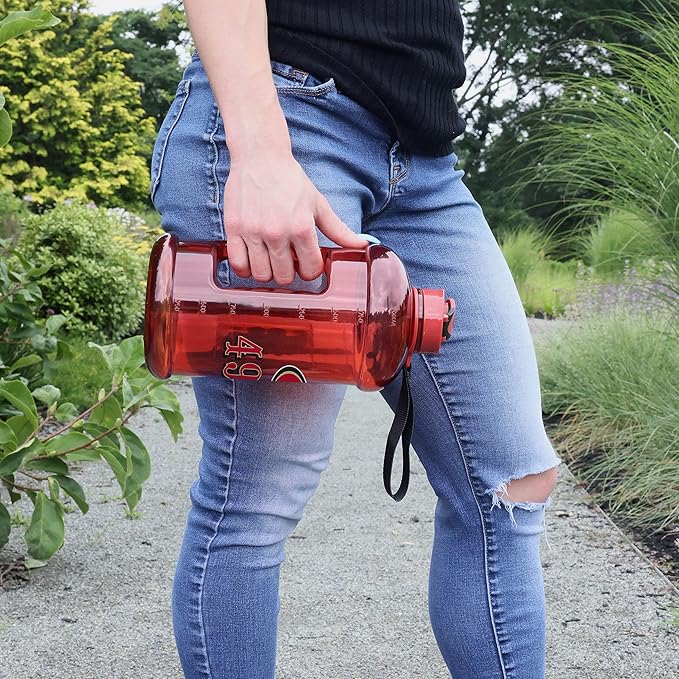 FOCO NFL Team Logo 2L Plastic Clear Large Sports Water Bottle