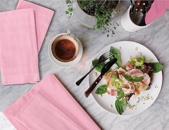 Cotton Napkins,Cloth Napkins,Dinner Napkins Cloth,Dinner Napkins,Cloth Napkins Set of 12 Cotton,Napkins Cloth,Cloth Napkins cotton,Cotton Dinner Napkins,Machine Washable Napkin 18x18 Baby Pink