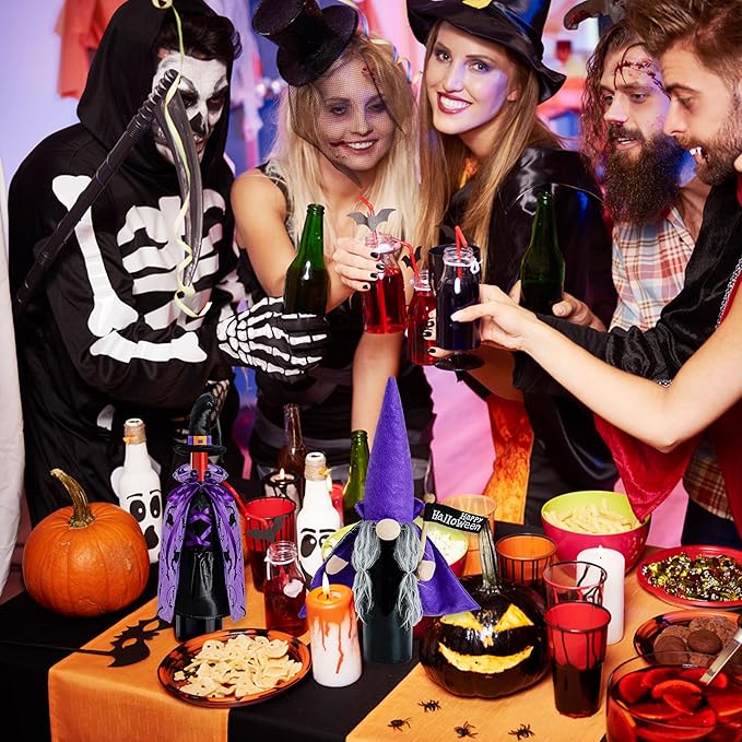 JOYEONDEF 2 Pieces Halloween Wine Bottle Cover Decorative Dracula Halloween Wine Cover Halloween Party Table Gifts