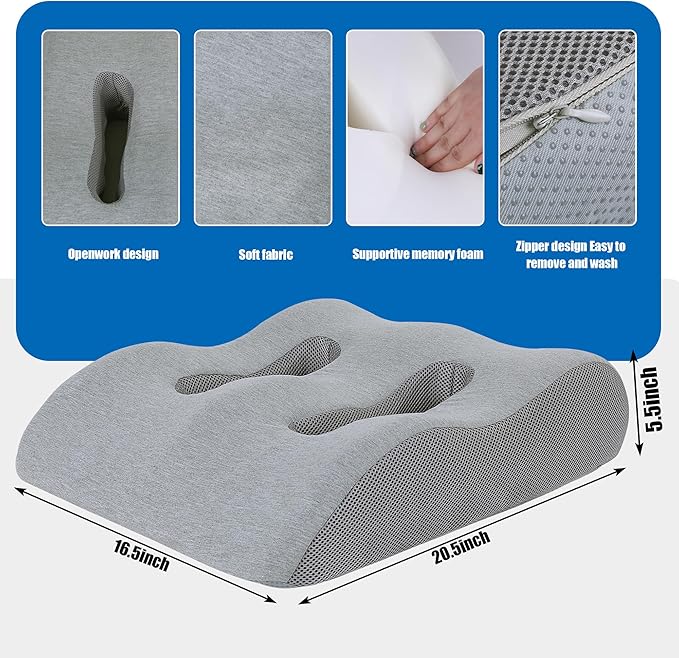 BALAPET Wedge Leg Pillow, Ergonomic Breathable Pressure Reducing Elevation Pillow for Post-Surgery, Post-Injury or Rest, Memory Foam Leg Pillow for Swelling, Pain,Circulation, Back Support Pillows