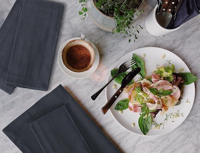 Cloth Napkins,Cotton Napkins,Dinner Napkins Cloth,Dinner Napkins,Cloth Napkins Set of 12 Cotton,Napkins Cloth,Cloth Napkins cotton,Cotton Dinner Napkins,Machine Washable Dinner Napkin 18x18 Charcoal
