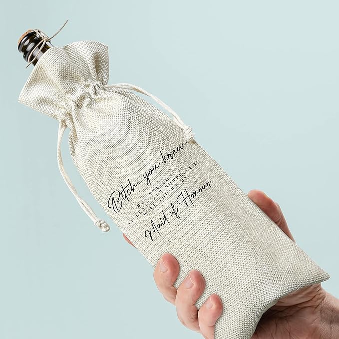 Wedding Gifts Wine Bag (1pc) - Pairs well with getting married, Engagement Gift for Couples, Gift for her, Engagement Wine Bag - Mr and Mrs Wedding Gift - Bride and Groom - Bridesmaid Gift- HiMo273