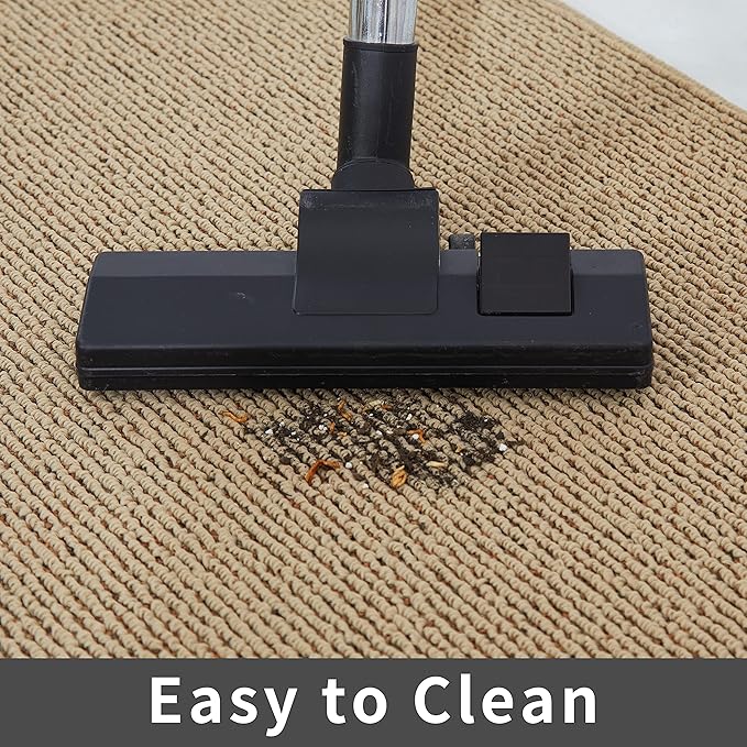 COSY HOMEER 20X48 Inch Kitchen Rug Mats Made of 100% Polypropylene Strip TPR Backing Soft Kitchen Mat Specialized in Anti Slippery and Machine Washable,for Kitchen, Floor,Beige