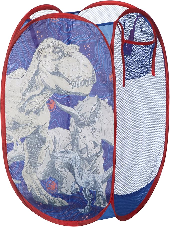 Idea Nuova Jurassic World Pop Up Hamper with Durable Carry Handles, 21'' H x 13.5'' W X 13.5'' L