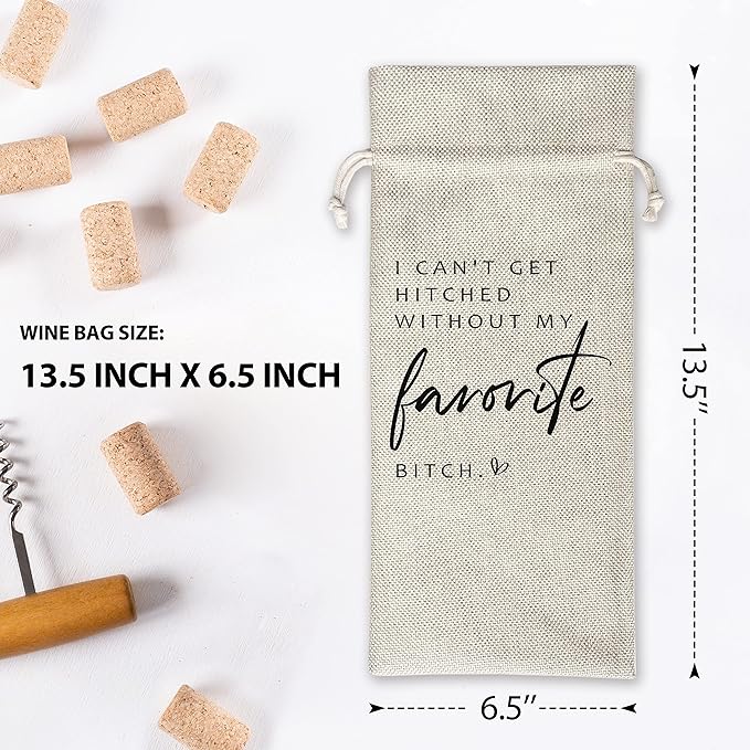 Wedding Gifts Wine Bag (1pc) - Pairs well with getting married, Engagement Gift for Couples, Gift for her, Engagement Wine Bag - Mr and Mrs Wedding Gift - Bride and Groom - Bridesmaid Gift- HiMo228