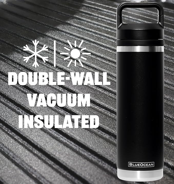 Classic 20 oz Water Bottle, Insulated Stainless Steel With Pro-Tough Lid | Perfect Insulated Water Bottle And Tumbler As Travel Water Bottle, Bike Water Bottle, Or Gym Water Bottle (Black)