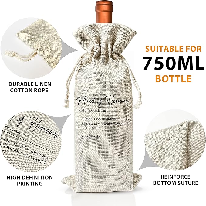 Pregnancy Announcement Wine Gift Bags - New Mom Gift Wine Bags - Cover Bag For Having New Baby - Grandparents - New Parents - Baby shower Party Supplies Favors - Mother's Day Gift - Burlap - HiMo266