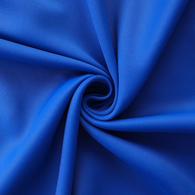 Mrs.Naturall Royal Blue Curtains for Bedroom,Blackout Short Medium Cobalt Blue Curtains for Kitchen Teen Boys Room Decor Bathroom Set of 2 Panels