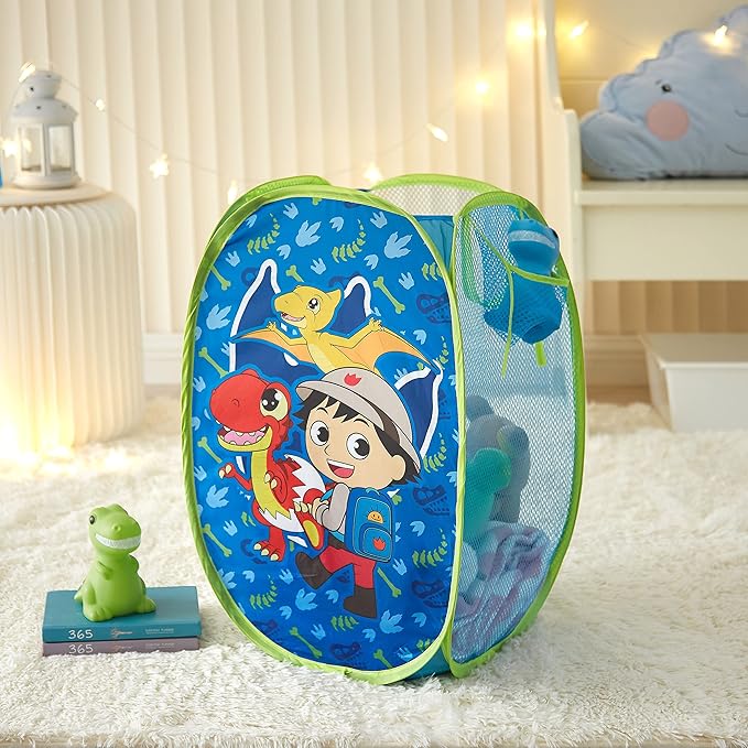 Idea Nuova Ryans World Pop Up Laundry Storage Hamper with Durable Carry Handles, 21" H x 13.5" W X 13.5" L