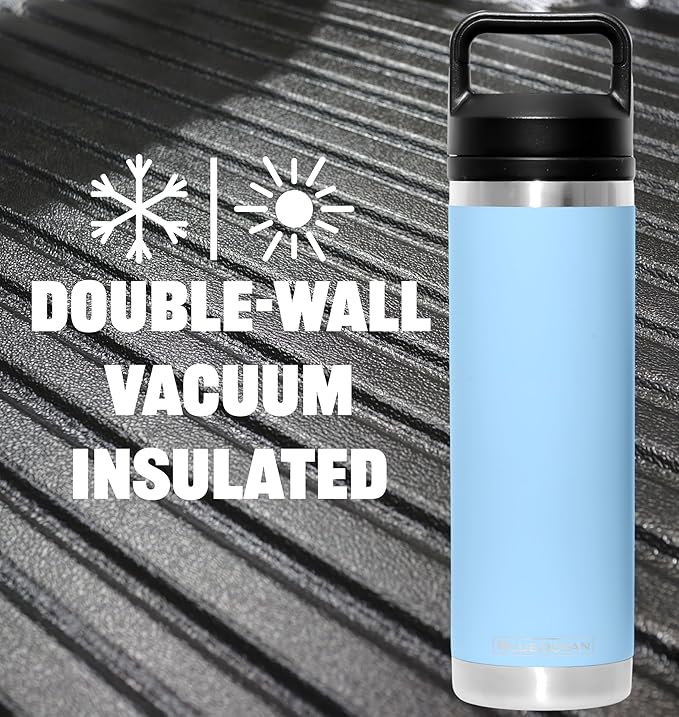 Classic 20 oz Water Bottle, Insulated Stainless Steel With Pro-Tough Lid | Perfect Insulated Water Bottle And Tumbler As Travel Water Bottle Or Gym Water Bottle (Mountain Peak Blue)