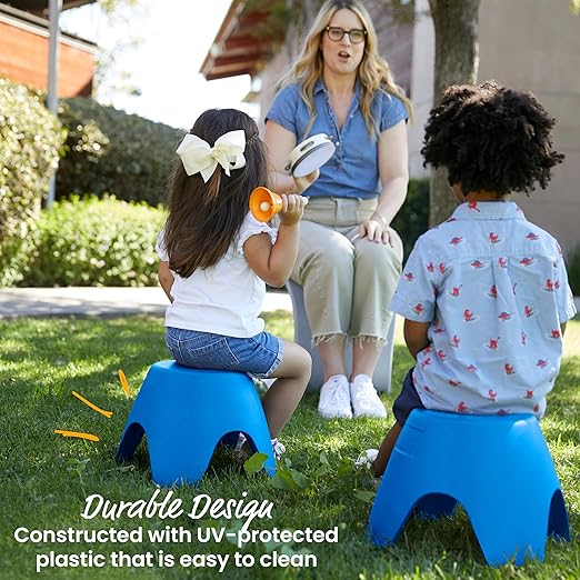 ECR4Kids Ayana Stool Set, Flexible Seating, Blue, 4-Pack