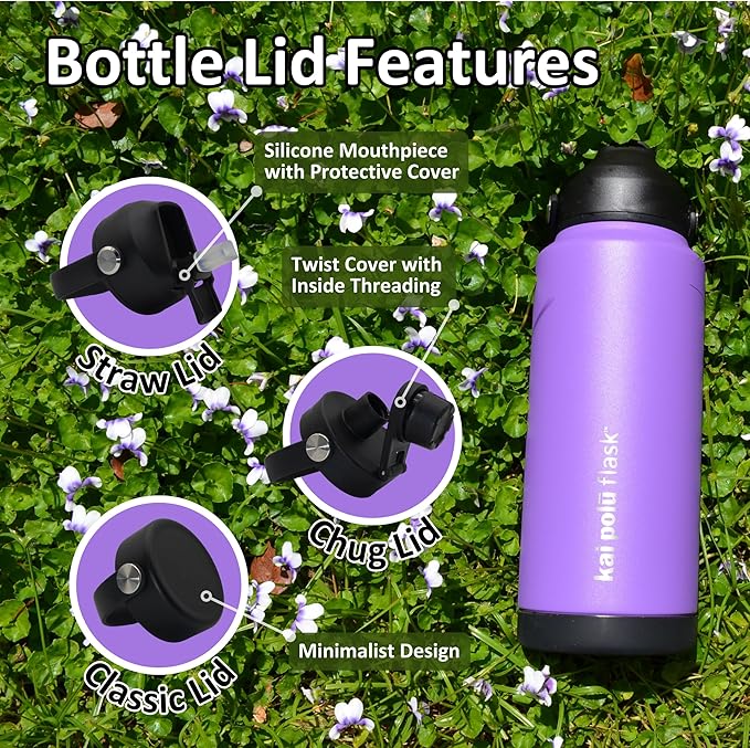 Insulated Stainless Steel Water Bottle (Coconut (Niu), 18 oz)