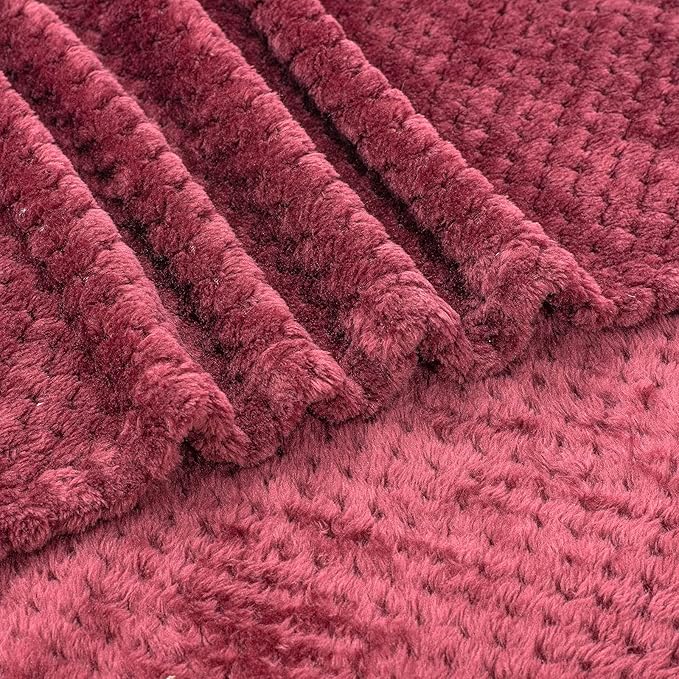 Fuzzy Blanket or Fluffy Blanket for Baby Girl or boy, Soft Warm Cozy Coral Fleece Toddler, Infant or Newborn Receiving Blanket for Crib, Stroller, Travel, Decorative (40Wx60L, M-Coral Red)