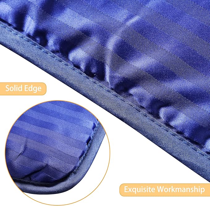 Toddler Bedding Set - 4 Piece Soft Crib Bedding Set for Boys, Includes Toddler Comforter, Flat Sheet, Fitted Sheet and Pillowcase, Blue Stripe