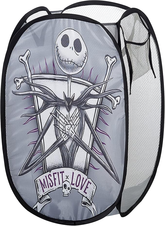 Idea Nuova Disney Nightmare Before Christmas Pop Up Laundry Storage Hamper with Durable Carry Handles, 21" H x 13.5" W X 13.5" L
