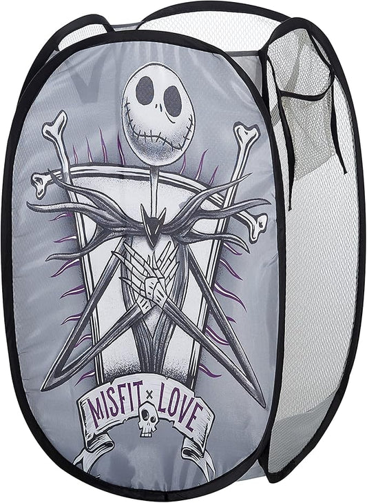 Idea Nuova Disney Nightmare Before Christmas Pop Up Laundry Storage Hamper with Durable Carry Handles, 21" H x 13.5" W X 13.5" L