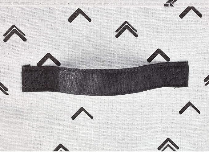 iDesign Arrow Fabric Storage Bin, Angled Medium Basket Container with Dual Side Handles for Closet, Bedroom, Toys, Nursery - Black and White