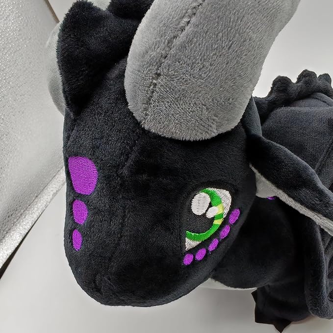 Wings of Fire Dragon Plush Toy Rainwing Dragon Stuffed Animals Pterosaur Plush Flying Dragon Pillow Plushies Gifts for Fans Kids Boys Girls (Nightwing)