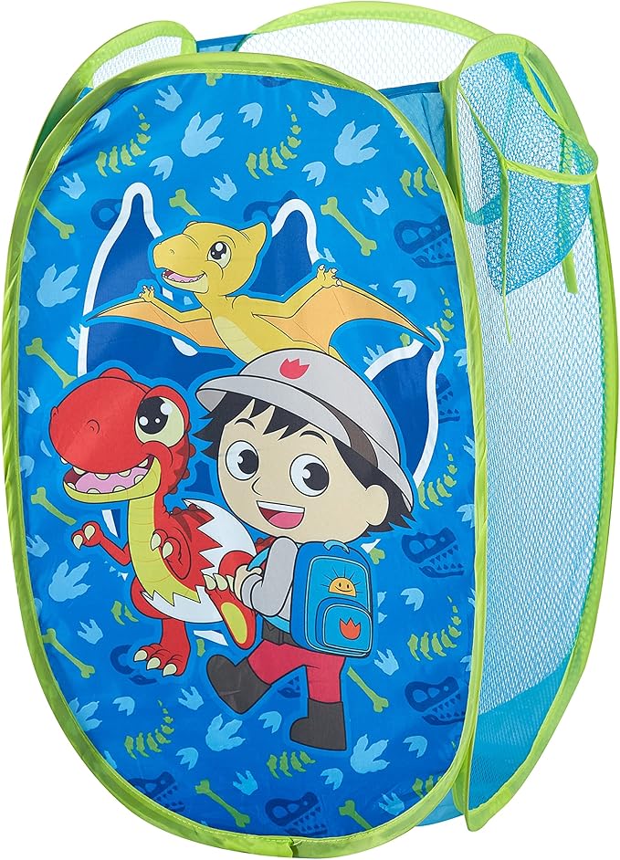 Idea Nuova Ryans World Pop Up Laundry Storage Hamper with Durable Carry Handles, 21" H x 13.5" W X 13.5" L