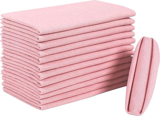 Cotton Napkins,Cloth Napkins,Dinner Napkins Cloth,Dinner Napkins,Cloth Napkins Set of 12 Cotton,Napkins Cloth,Cloth Napkins cotton,Cotton Dinner Napkins,Machine Washable Napkin 18x18 Baby Pink