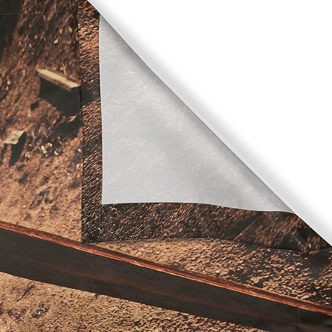 Ambesonne United States Kitchen Curtains, Old Mailboxes in West America Rural Rusty Landscape Grunge Countryside, Window Drapes 2 Panel Set for Kitchen Cafe Decor, 55" x 39", Brown Blue