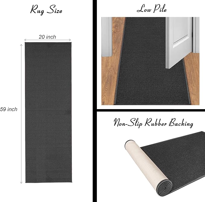 Ottomanson Laundry Collection Non-Slip Rubberback Laundry Text Design 2x5 Laundry Room Runner Rug, 20" x 59" Oval, Orange