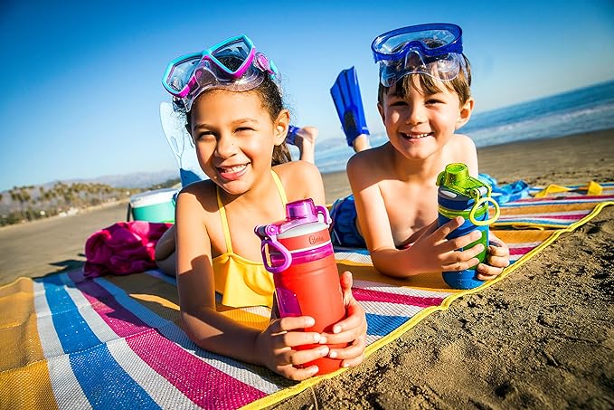 Bubba Leak Proof Flo Silicone Kids Water Bottle, 16 oz., Refresh Coral