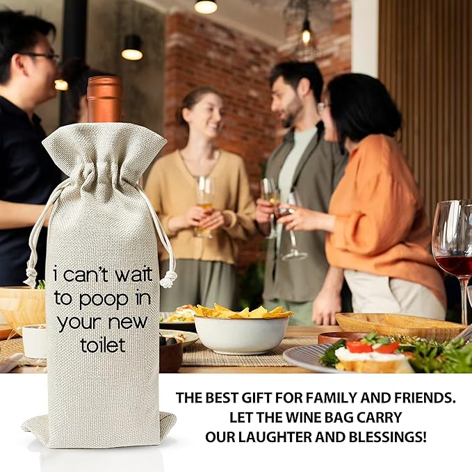 Housewarming Wine Bag - Housewarming Party Decorations - New Home Owner Gift - New House Congratulations decorations - Housewarming Party Supplies - Gift for Women Men - Realtor Gift - HiMo209