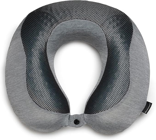 Brookstone Cool Touch Memory Foam Head and Neck Travel Pillow for Vacations, Airplanes, Trains, Buses, and Cars, Size One Size, Dark Grey