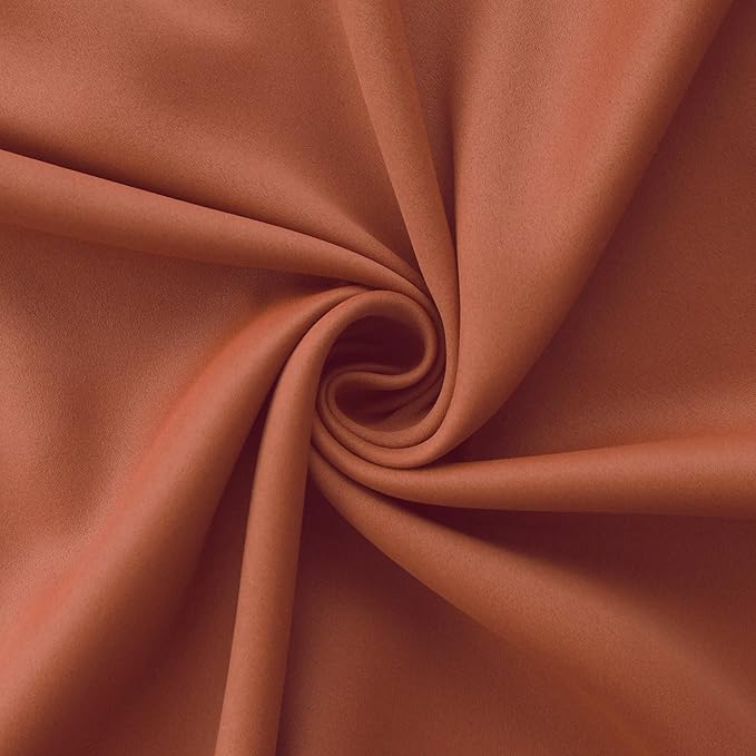 Mrs.Naturall Burnt Orange Curtains 42x54 Inches Long for Dining Room 2 Panels Blackout Room Darkening Curtain for Bedroom